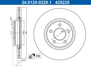 Disc frana ATE 24.0125-0225.1 – FORD | AutoRival
