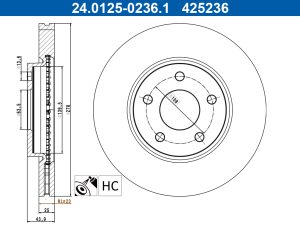 Disc frana ATE 24.0125-0236.1 – FORD | AutoRival