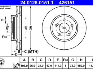 Disc frana ATE 24.0126-0151.1 – FORD | AutoRival