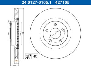 Disc frana ATE 24.0127-0105.1 – FORD | AutoRival