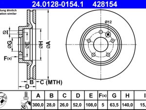 Disc frana ATE 24.0128-0154.1 – FORD | AutoRival