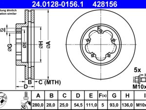 Disc frana ATE 24.0128-0156.1 – FORD | AutoRival