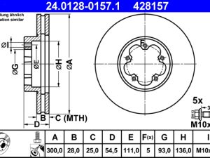 Disc frana ATE 24.0128-0157.1 – FORD | AutoRival