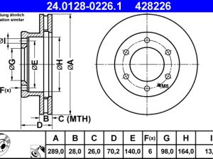Disc frana ATE 24.0128-0226.1 – FORD | AutoRival