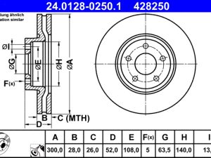 Disc frana ATE 24.0128-0250.1 – FORD | AutoRival