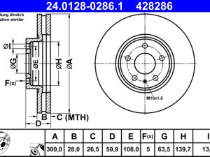 Disc frana ATE 24.0128-0286.1 – FORD | AutoRival
