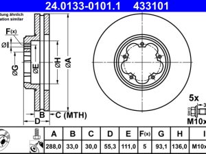 Disc frana ATE 24.0133-0101.1 – FORD | AutoRival