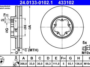 Disc frana ATE 24.0133-0102.1 – FORD | AutoRival