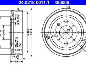 Tambur frana ATE 24.0218-0011.1 – FORD | AutoRival