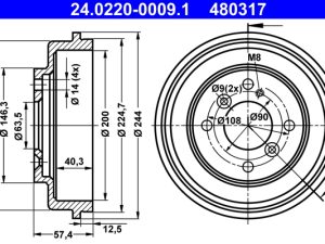 Tambur frana ATE 24.0220-0009.1 – FORD | AutoRival