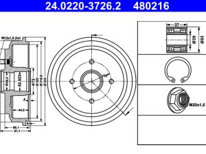 Tambur frana ATE 24.0220-3726.2 – FORD | AutoRival