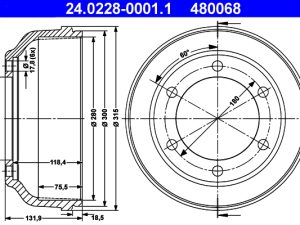 Tambur frana ATE 24.0228-0001.1 – FORD | AutoRival