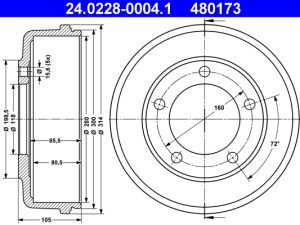 Tambur frana ATE 24.0228-0004.1 – FORD | AutoRival