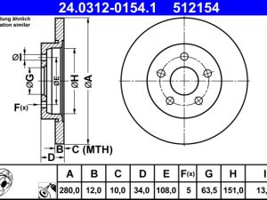 Disc frana ATE 24.0312-0154.1 – FORD | AutoRival