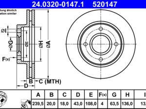Disc frana ATE 24.0320-0147.1 – FORD | AutoRival