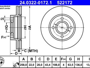 Disc frana ATE 24.0322-0172.1 – FORD | AutoRival