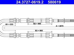 Cablu frana de parcare ATE 24.3727-0619.2 – FORD | AutoRival
