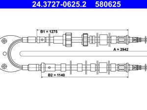 Cablu frana de parcare ATE 24.3727-0625.2 – FORD | AutoRival