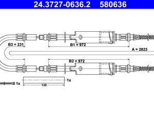 Cablu frana de parcare ATE 24.3727-0636.2 – FORD | AutoRival
