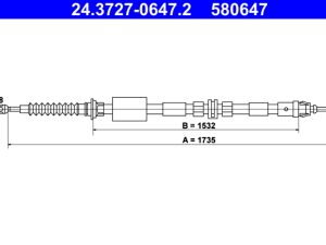 Cablu frana de parcare ATE 24.3727-0647.2 – FORD | AutoRival