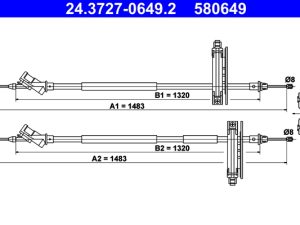 Cablu frana de parcare ATE 24.3727-0649.2 – FORD | AutoRival
