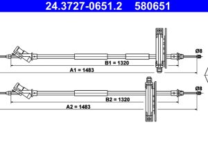 Cablu frana de parcare ATE 24.3727-0651.2 – FORD | AutoRival