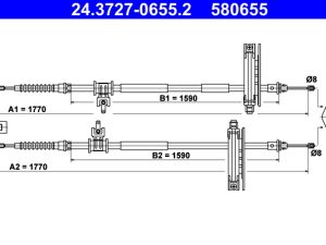 Cablu frana de parcare ATE 24.3727-0655.2 – FORD | AutoRival