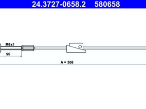 Cablu frana de parcare ATE 24.3727-0658.2 – FORD | AutoRival