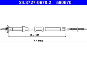 Cablu frana de parcare ATE 24.3727-0670.2 – FORD | AutoRival