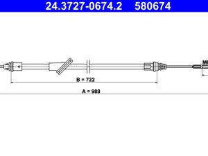 Cablu frana de parcare ATE 24.3727-0674.2 – FORD | AutoRival