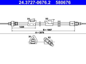 Cablu frana de parcare ATE 24.3727-0676.2 – FORD | AutoRival