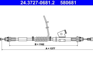 Cablu frana de parcare ATE 24.3727-0681.2 – FORD | AutoRival