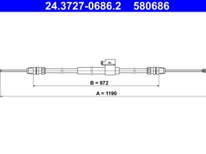 Cablu frana de parcare ATE 24.3727-0686.2 – FORD | AutoRival