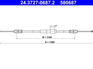 Cablu frana de parcare ATE 24.3727-0687.2 – FORD | AutoRival