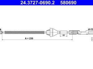 Cablu frana de parcare ATE 24.3727-0690.2 – FORD | AutoRival