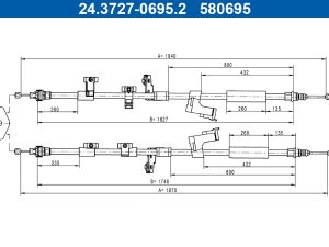 Cablu frana de parcare ATE 24.3727-0695.2 – FORD | AutoRival