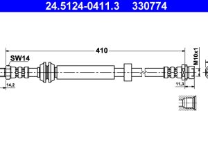 Furtun frana ATE 24.5124-0411.3 – FORD | AutoRival