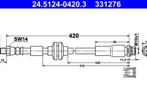 Furtun frana ATE 24.5124-0420.3 – FORD | AutoRival