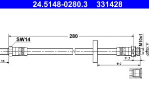 Furtun frana ATE 24.5148-0280.3 – FORD | AutoRival