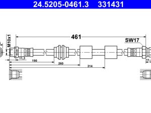 Furtun frana ATE 24.5205-0461.3 – FORD | AutoRival