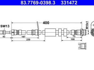 Furtun frana ATE 83.7769-0398.3 – FORD | AutoRival