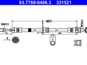Furtun frana ATE 83.7769-0406.3 – FORD | AutoRival