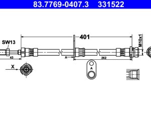 Furtun frana ATE 83.7769-0407.3 – FORD | AutoRival