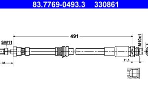Furtun frana ATE 83.7769-0493.3 – FORD | AutoRival