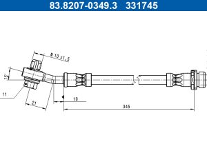 Furtun frana ATE 83.8207-0349.3 – FORD | AutoRival