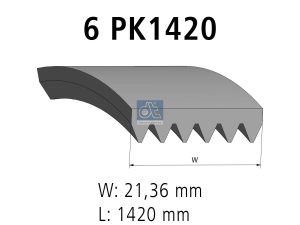 Curea transmisie cu caneluri DT SPARE PARTS 6.31516