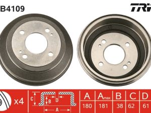 Tambur frana HONDA CIVIC V Hatchback (EG) 1.5 i 16V (EG4) benzina 94 cai TRW DB4109