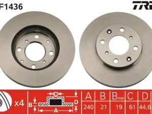 Disc frana HONDA CIVIC V Hatchback (EG) 1.3 16V (EG3) benzina 75 cai TRW DF1436