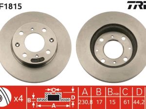 Disc frana HONDA CIVIC IV limuzina (ED, EF) 1.4 L (ED2) benzina 90 cai TRW DF1815