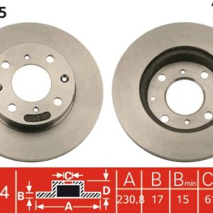 Disc frana HONDA CIVIC III Hatchback (AL, AJ, AG, AH) 1.5 GT (AH) benzina 101 cai TRW DF1815